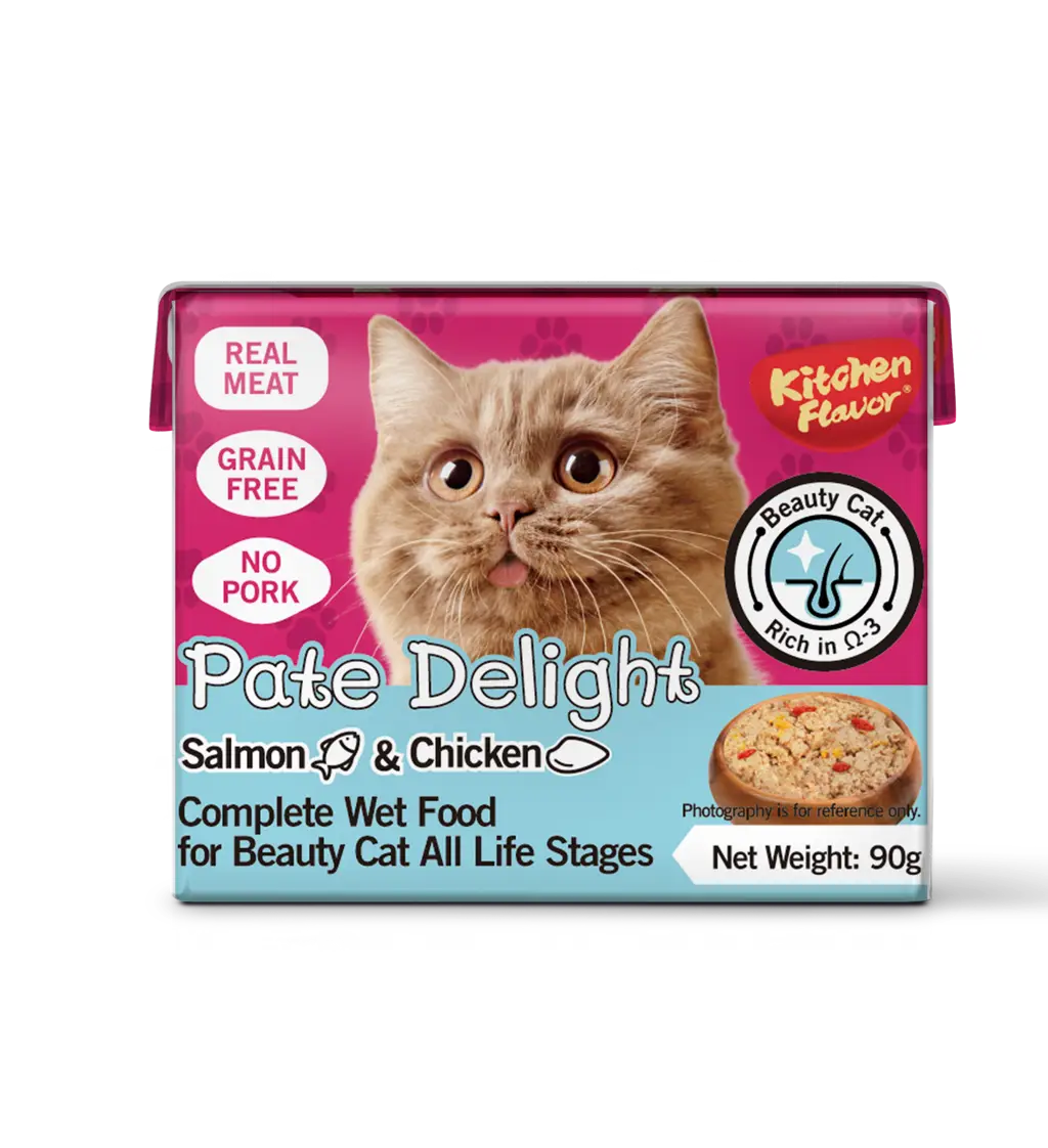 Pate Delight Salmón Comida húmeda completa para gatos para todas las etapas | 24 unidades (90g c/u)