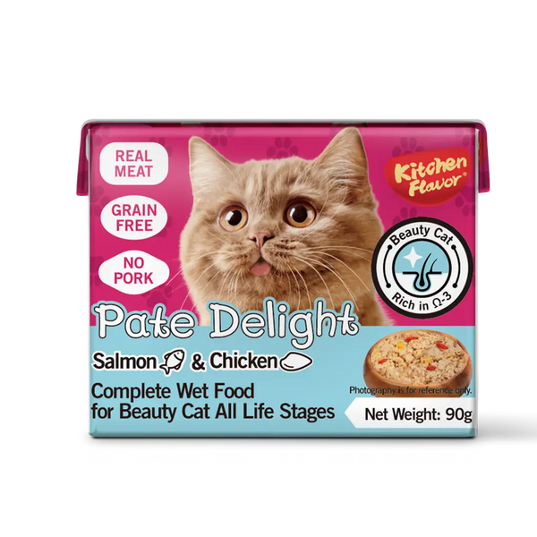 Pate Delight Salmón Comida húmeda completa para gatos para todas las etapas | 24 unidades (90g c/u)