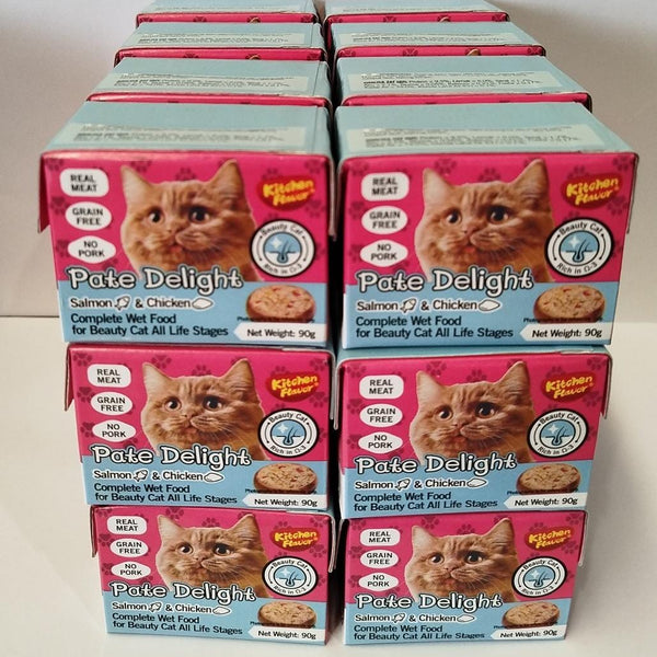 Pate Delight Salmón Comida húmeda completa para gatos para todas las etapas | 24 unidades (90g c/u)