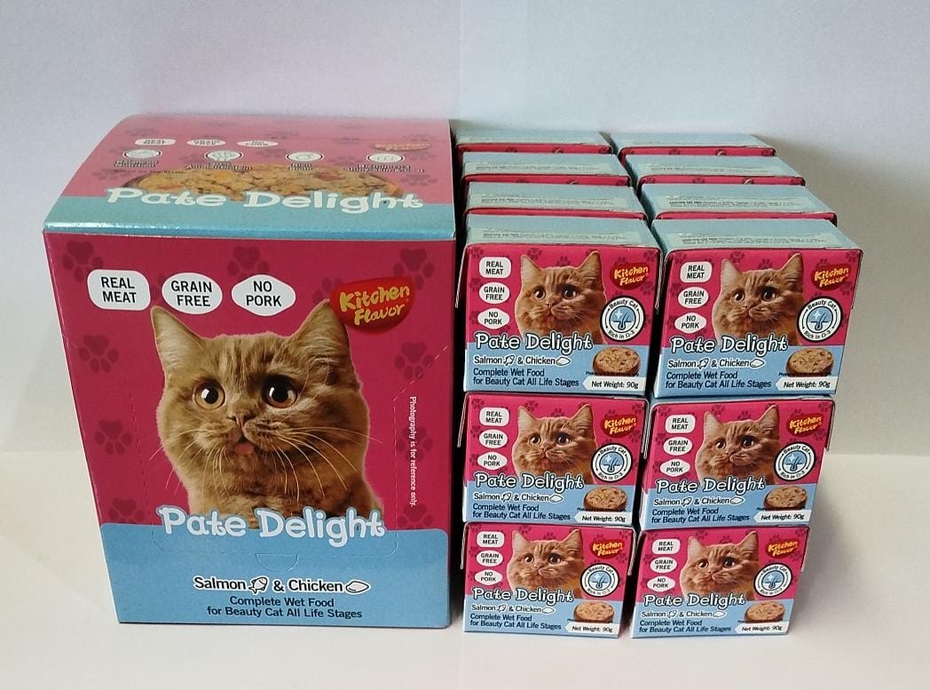 Pate Delight Salmón Comida húmeda completa para gatos para todas las etapas | 24 unidades (90g c/u)