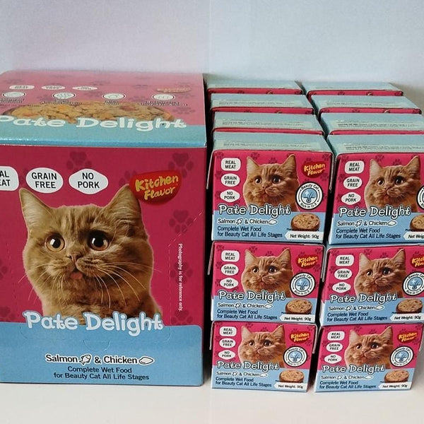 Pate Delight Salmón Comida húmeda completa para gatos para todas las etapas | 24 unidades (90g c/u)