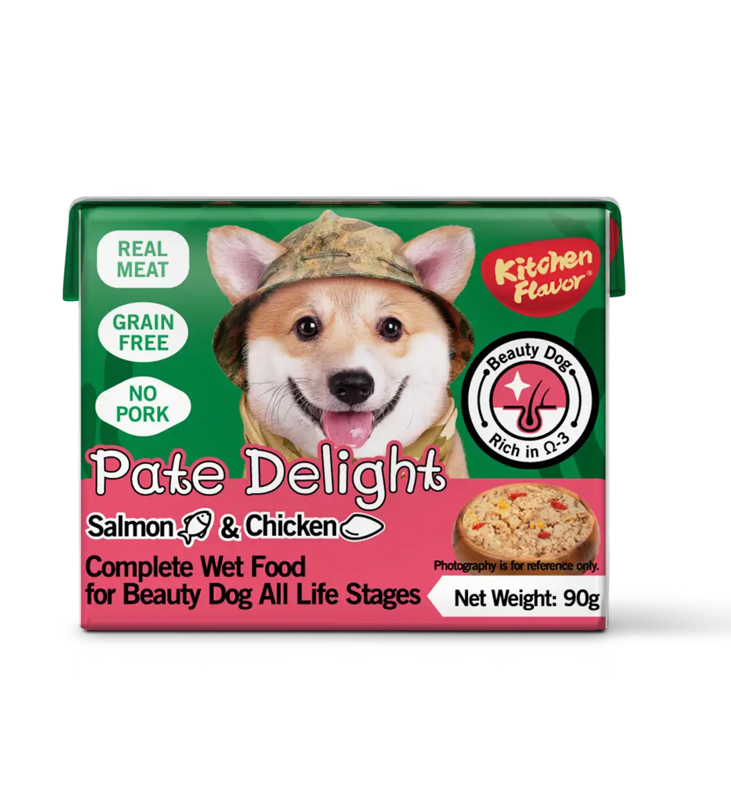 Pate Delight Salmón Alimento Húmedo Completo para Perros para Todas Las Edades | 24 unidades (90g c/u)