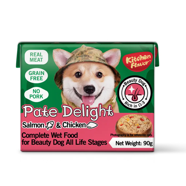 Pate Delight Salmón Alimento Húmedo Completo para Perros para Todas Las Edades | 24 unidades (90g c/u)