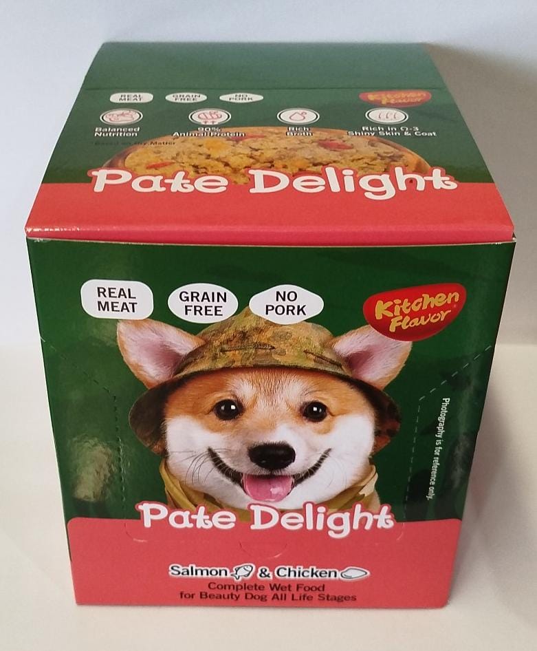 Pate Delight Salmón Alimento Húmedo Completo para Perros para Todas Las Edades | 24 unidades (90g c/u)