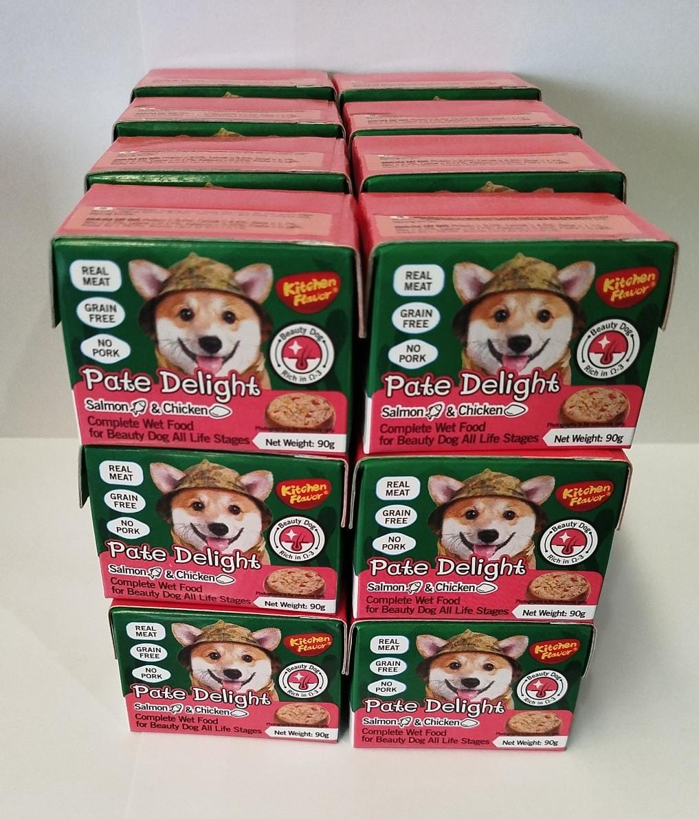 Pate Delight Salmón Alimento Húmedo Completo para Perros para Todas Las Edades | 24 unidades (90g c/u)