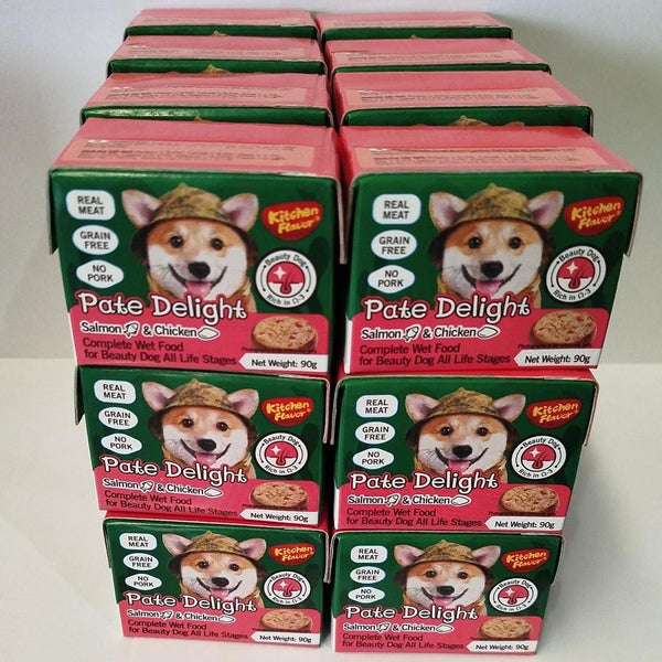 Pate Delight Salmón Alimento Húmedo Completo para Perros para Todas Las Edades | 24 unidades (90g c/u)